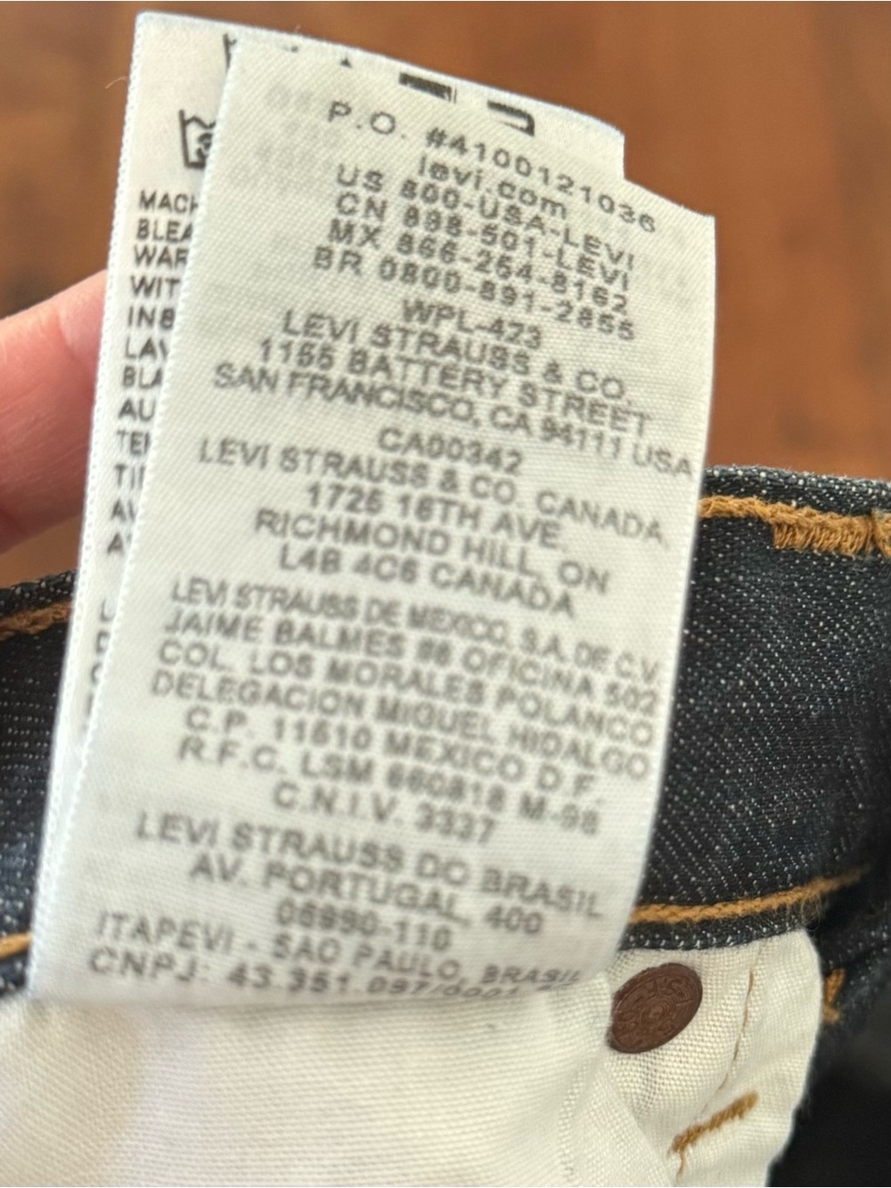Levi's 501 Original Fit Jeans Clean Rigid Blue Indigo Petite Crop - Picture 13 of 13